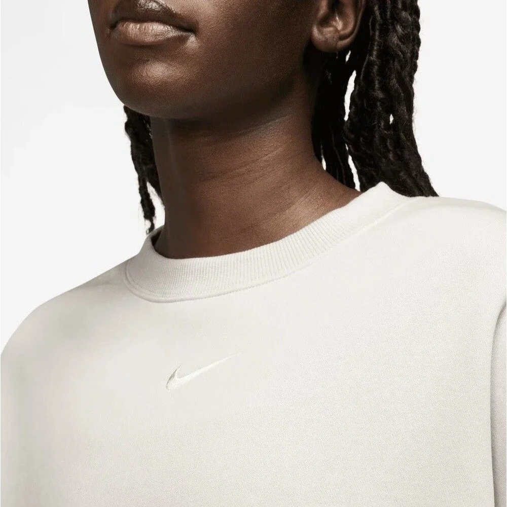 Womens Nike Oversized Crewneck Pullover Phoenix Sweatshirt Cream XL